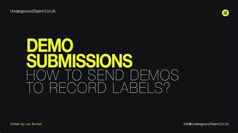 How To Send A Demo To Record Labels: The Do's, Don'ts, and .